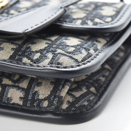 Christian Dior Oblique Small DiorAddict Flap Bag Navy Blue 9 of 10