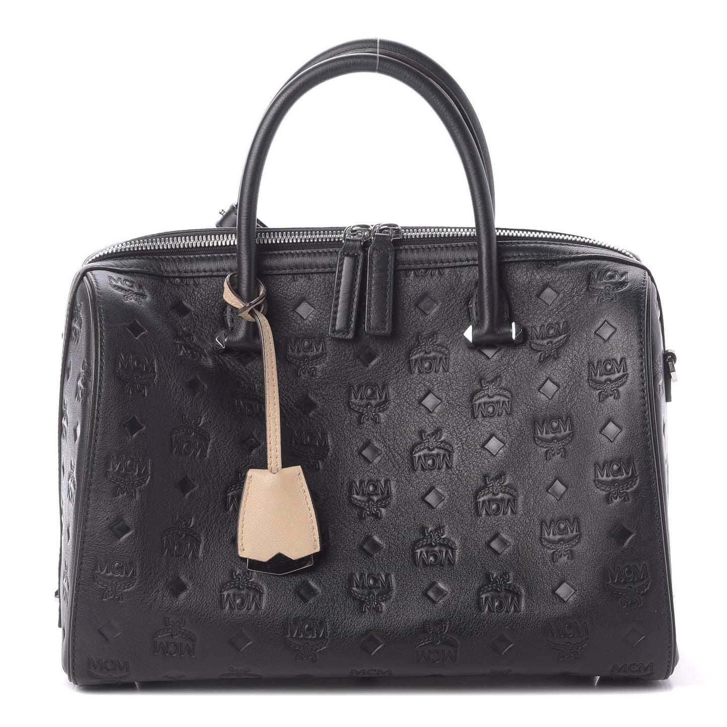 Calfskin Ottomar Monogram Essential Boston Bag Black