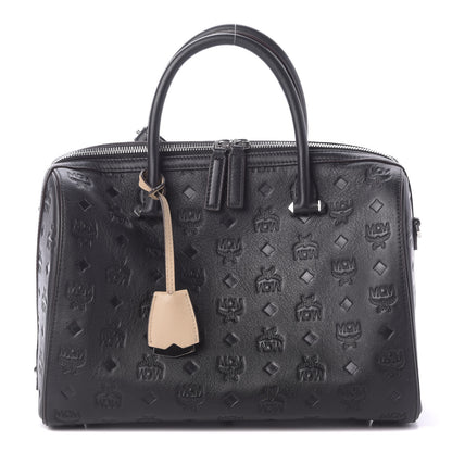 MCM Calfskin Ottomar Monogram Essential Boston Bag Black 1 of 9