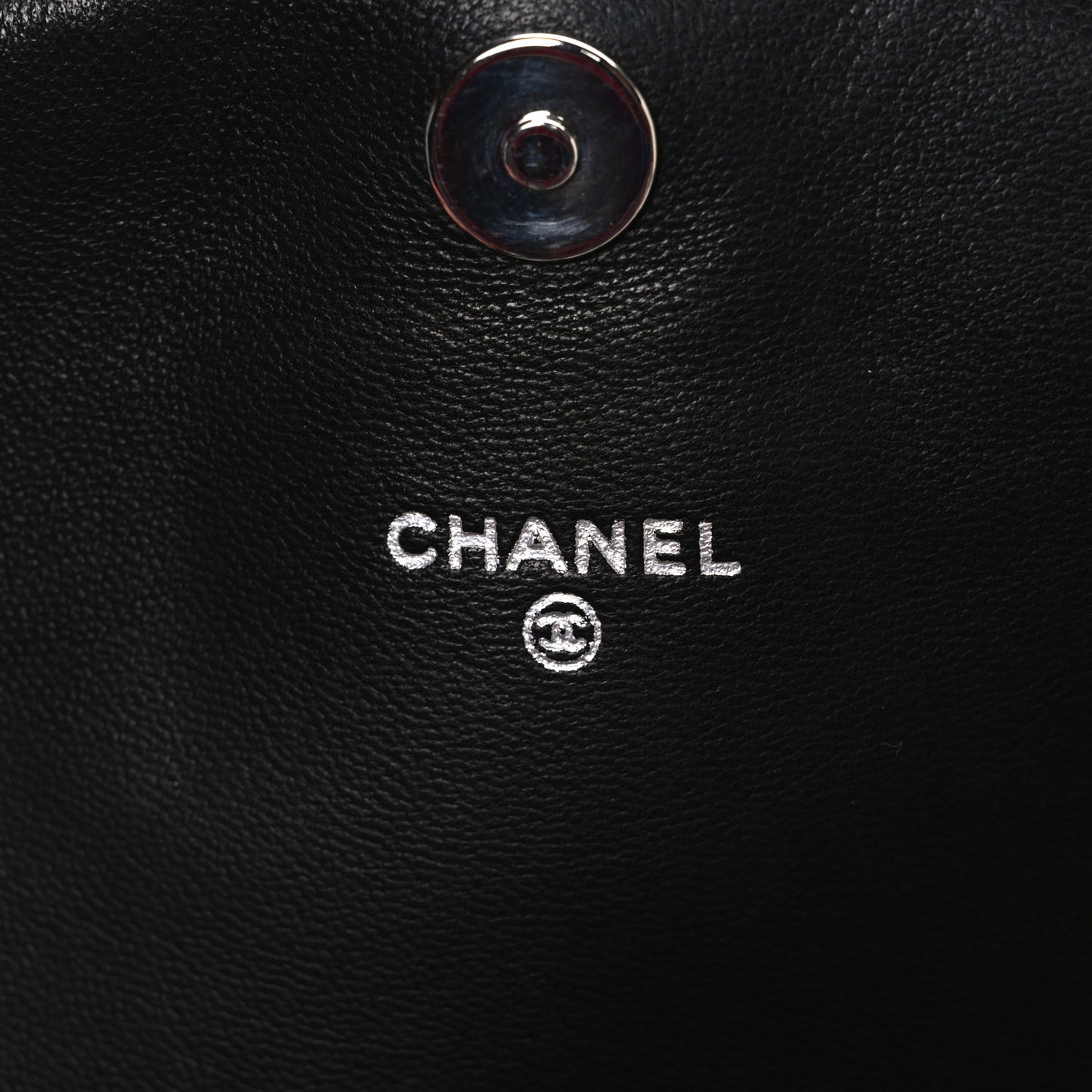 Lambskin Half Moon Wallet On Chain WOC Black