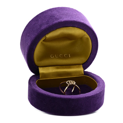 Gucci 18K Yellow Gold Diamond Running G Cross Ring 53 6.25 6 of 6