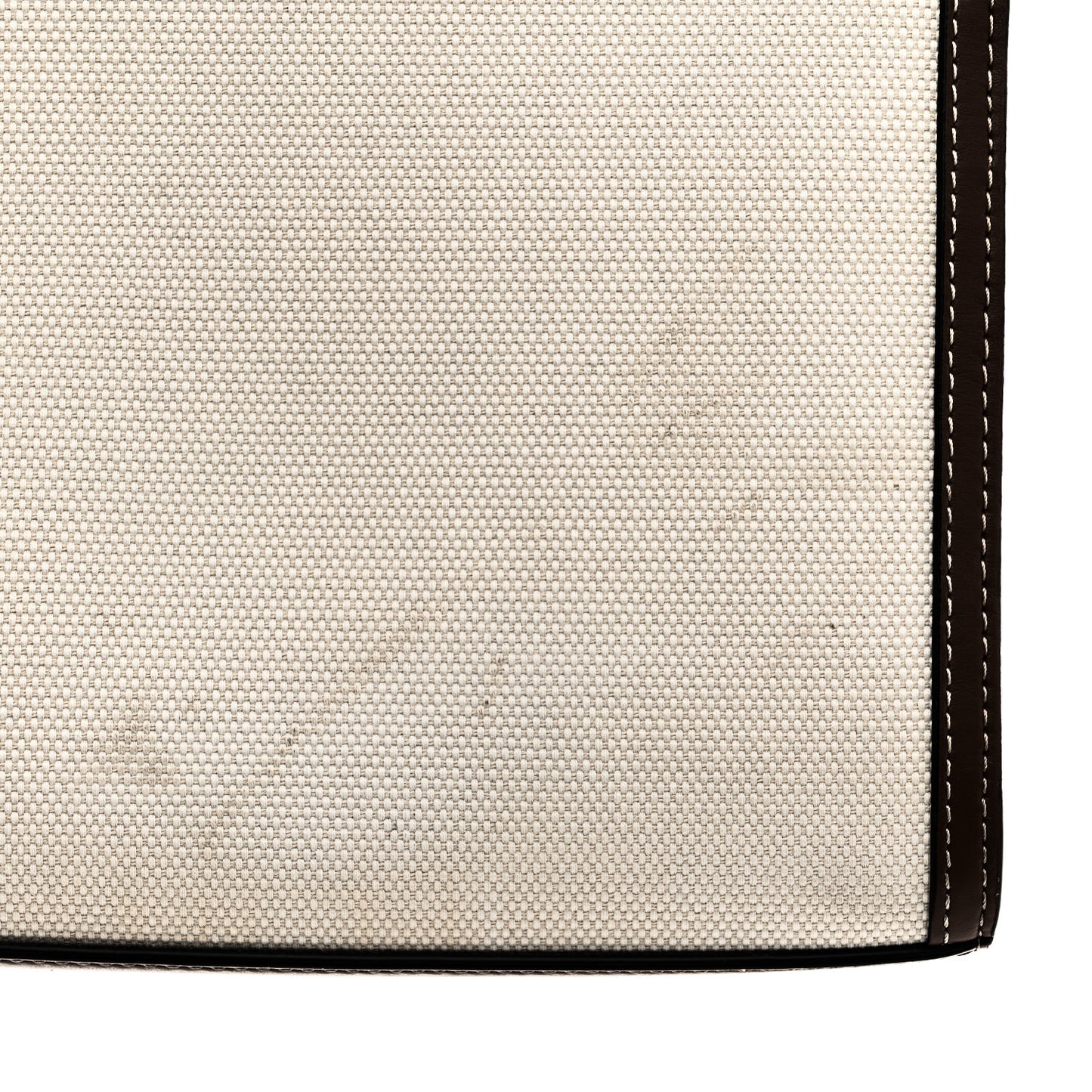 Canvas Smooth Calfskin Two Tone Mini Pocket Bag Natural Malt Brown