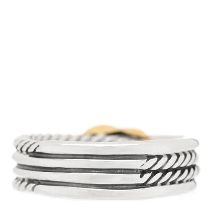 David Yurman Sterling Silver 18K Yellow Gold 6mm X Crossover Ring 54 6.75 3 of 4