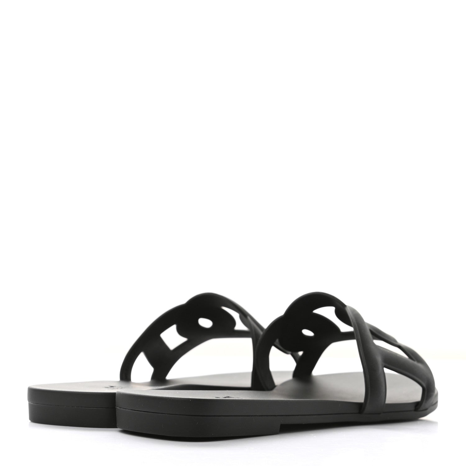 Hermes Rubber Aloha Sandals 35 Black 4 of 9