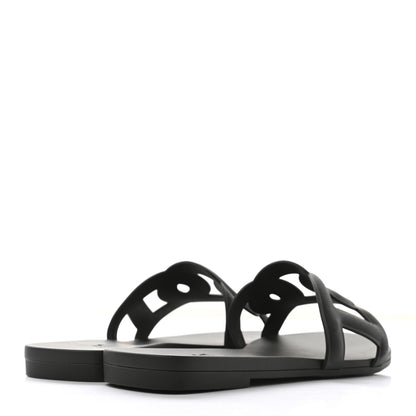 Hermes Rubber Aloha Sandals 35 Black 4 of 9