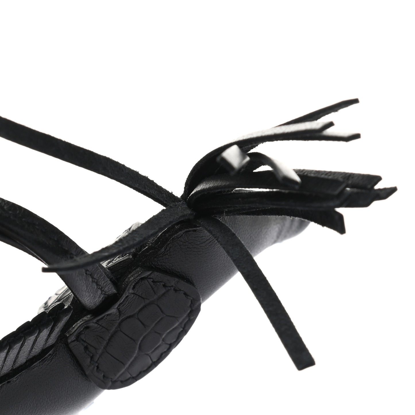 Milo Lambskin Matte Alligator Touch Grigri Rodeo Horse Bag Charm PM So Black
