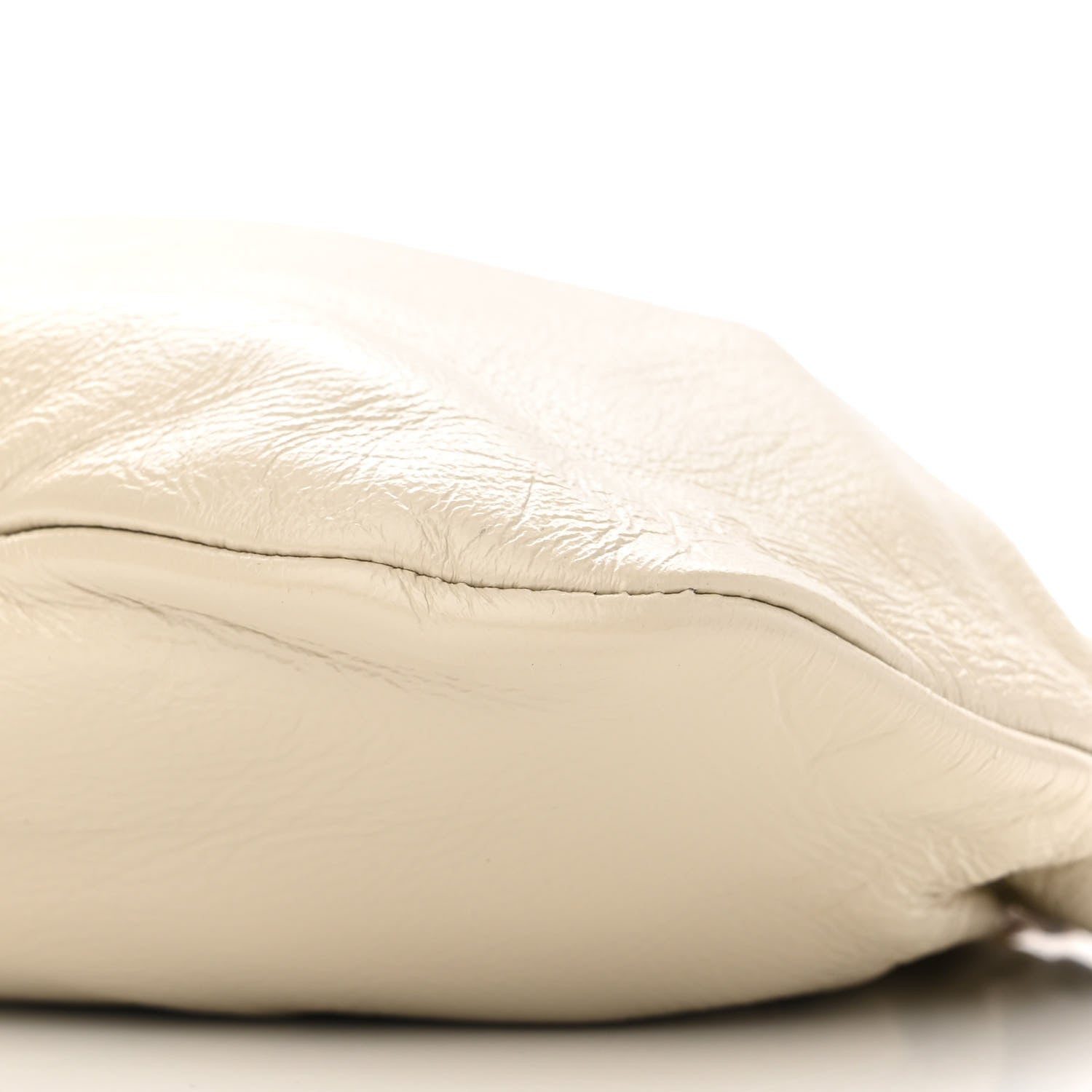 Saint Laurent Calfskin Pac Pac Ruched Hobo Winter White 10 of 10