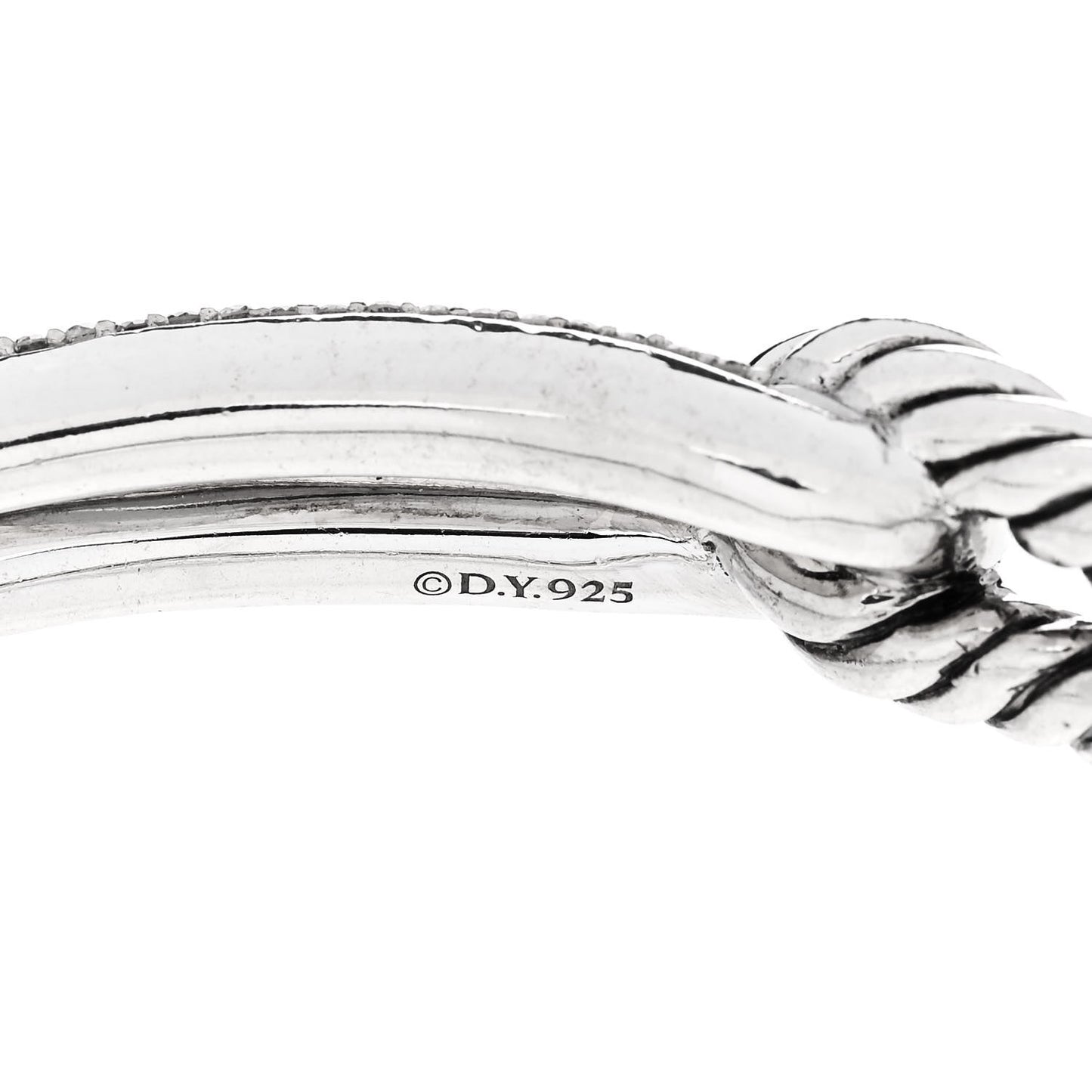 Sterling Silver Diamond Pave 10mm Single Loop Labyrinth Bracelet