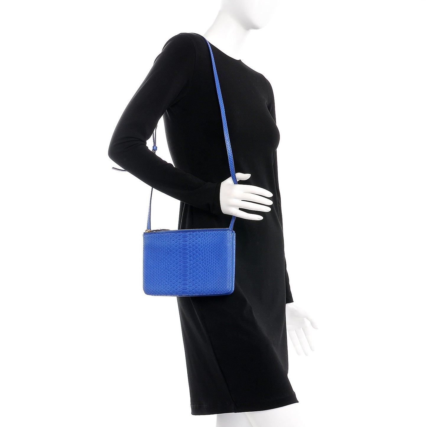 Python Small Trio Crossbody Bag Royal Blue
