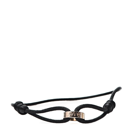 Cartier 18K Pink Gold Charity LOVE Adjustable Cord Bracelet Black 1 of 4