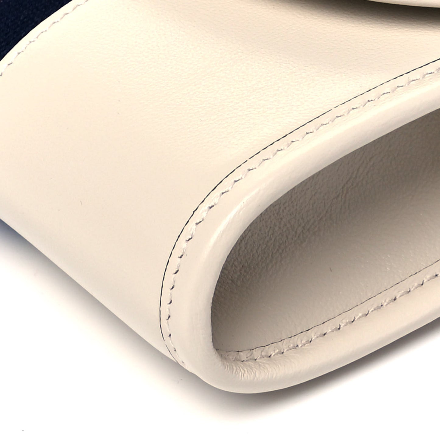 Textured Calfskin Web Mini Rajah Slim Flap Shoulder Bag Mystic White