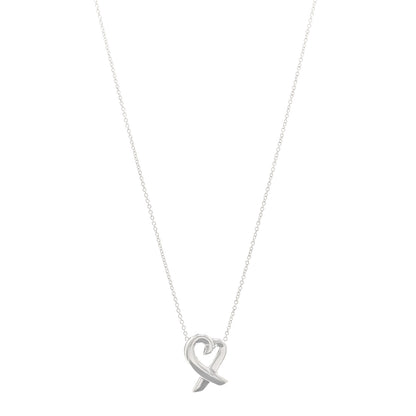 Tiffany Sterling Silver Small Paloma Picasso Loving Heart Pendant Necklace 1 of 4