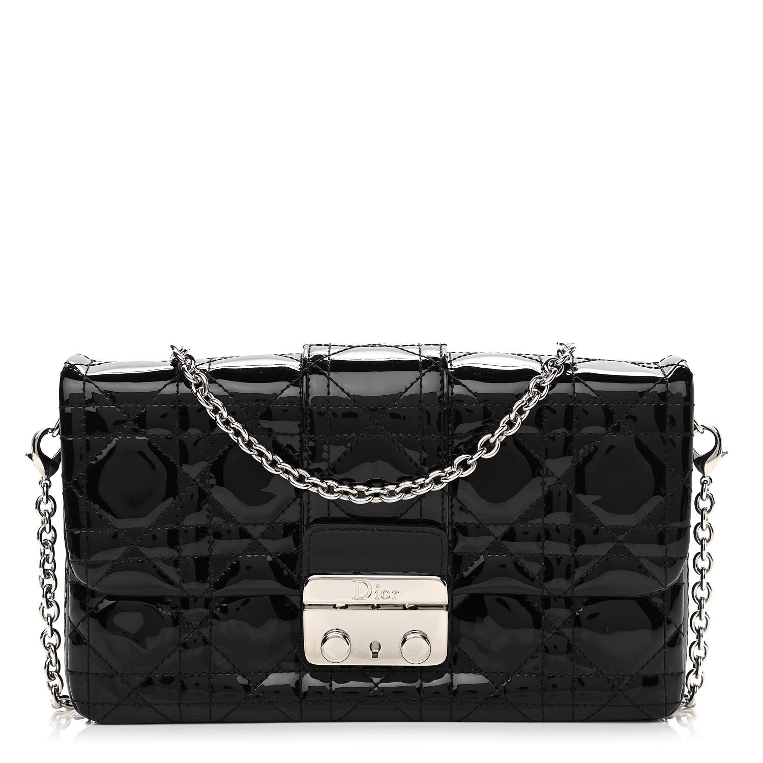 Christian Dior Patent Cannage New Lock Pouch Black 1 of 11