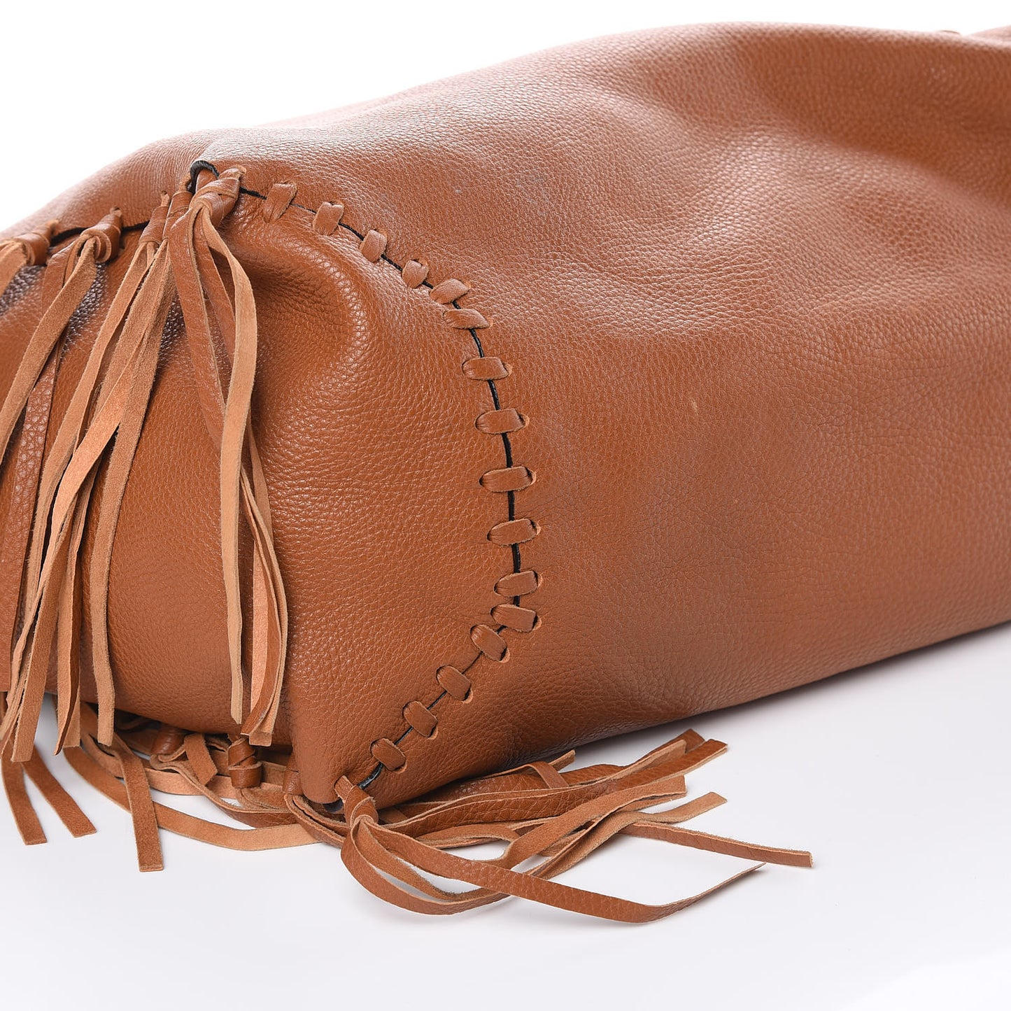 Grained Calfskin C-Rockee Fringe Tote Light Cuir