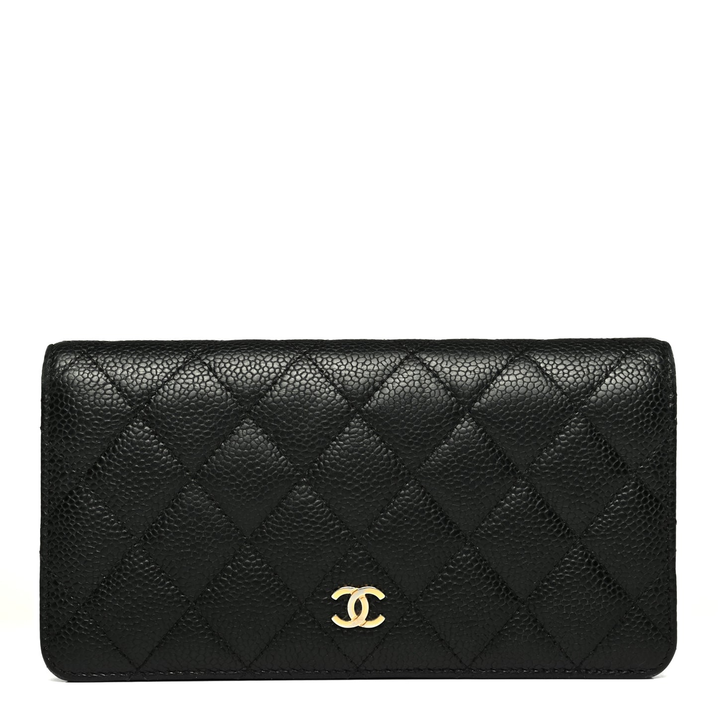 Caviar Quilted Yen Wallet Black