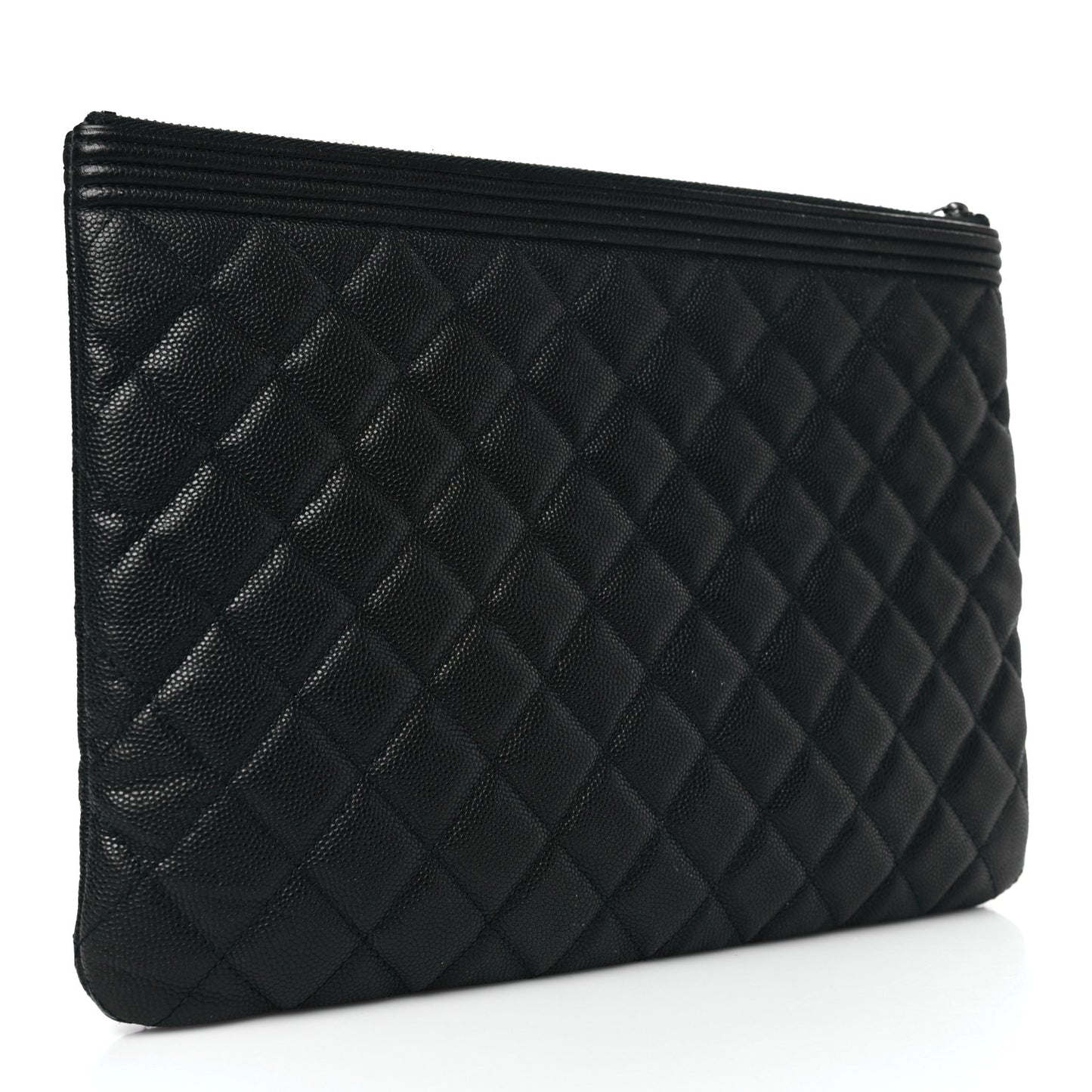 Caviar Quilted Medium Boy Cosmetic Case Black