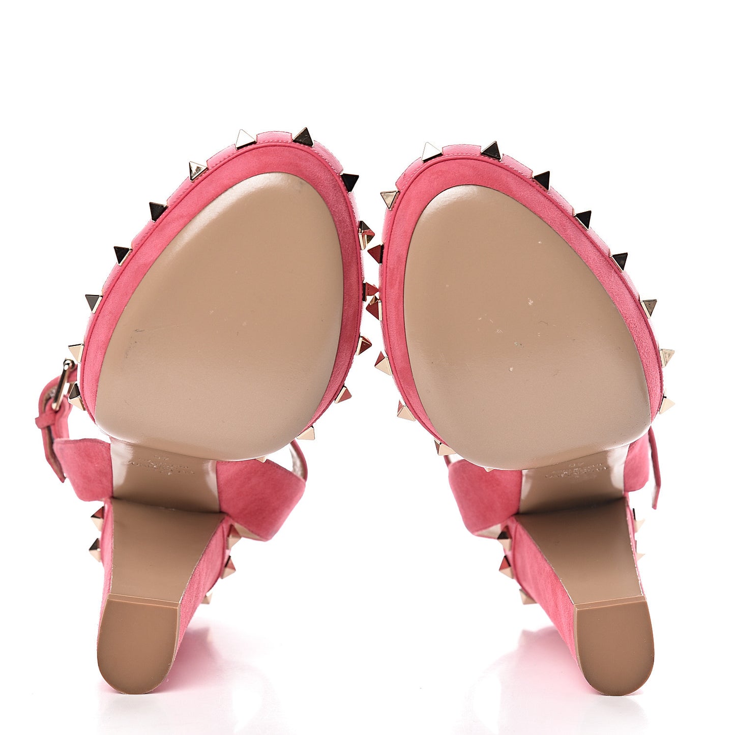 Suede Rockstud 75/125mm Platform Sandals 40 Shadow Pink