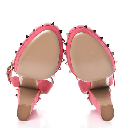 Valentino Garavani Suede Rockstud 75/125mm Platform Sandals 40 Shadow Pink 5 of 9