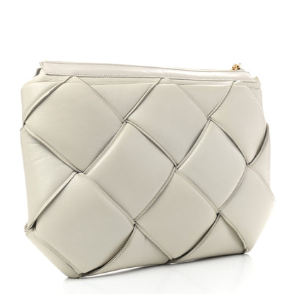 Bottega Veneta Paper Calfskin Maxi Intrecciato Padded Pouch Clutch Plaster 4 of 11