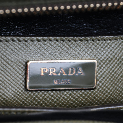 Prada Saffiano Cuir Top Handle Dome Tote Militare 6 of 10