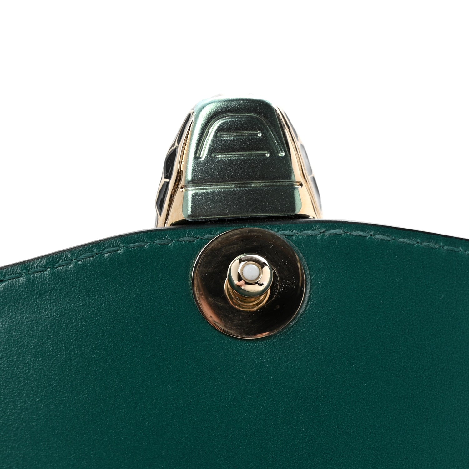 Bulgari Calfskin Serpenti Forever Snake Strap Crossbody Bag Emerald Green 12 of 13