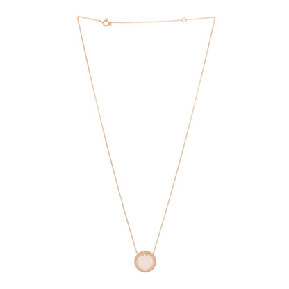Tiffany 18K Rose Gold Diamond Mother of Pearl T Circle Pendant Necklace 3 of 5