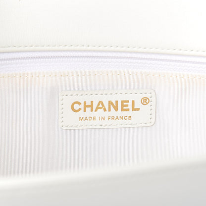 Chanel Sheepskin Braided New Medium Boy Reverso Flap White 6 of 16