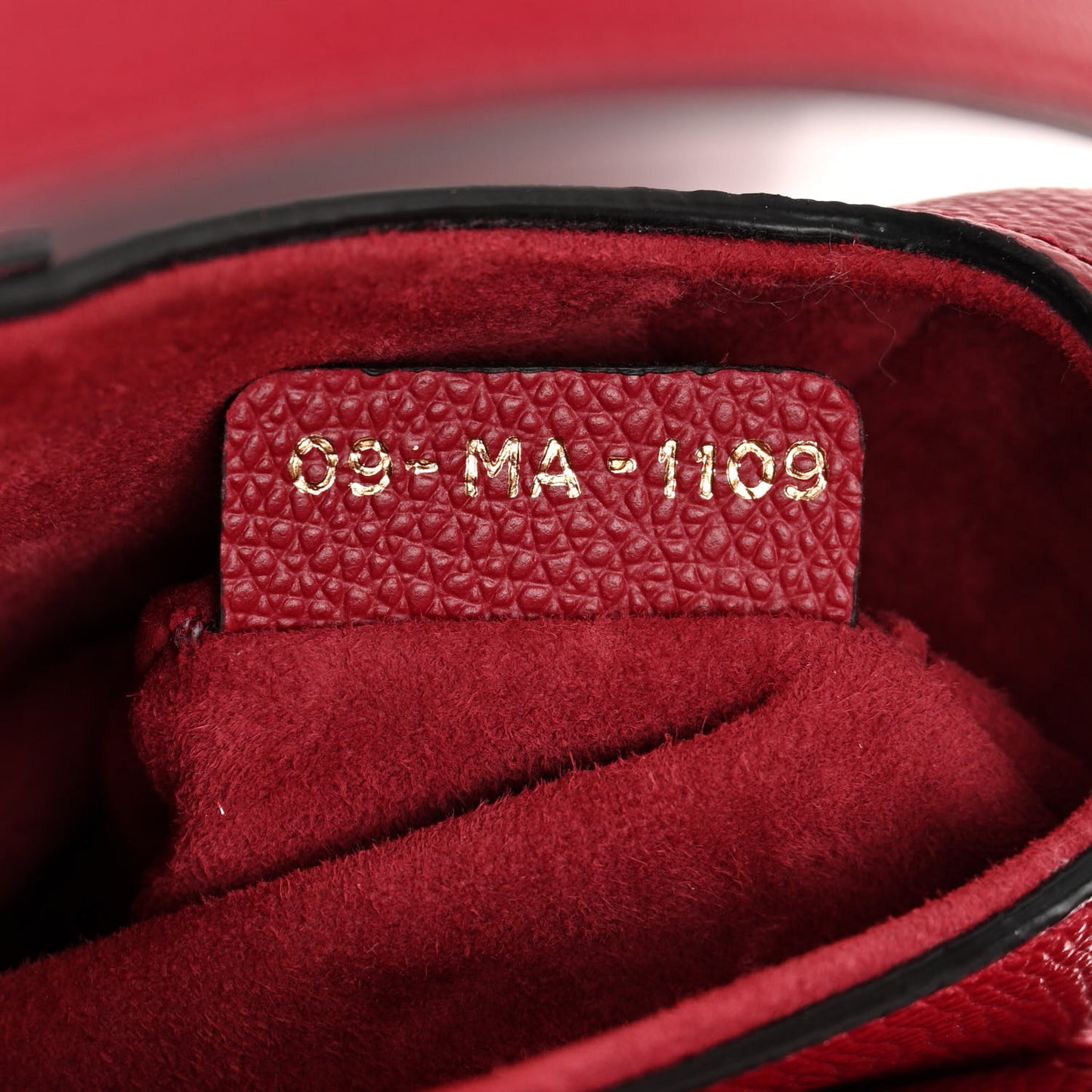 Grained Calfskin Mini Saddle Bag Red