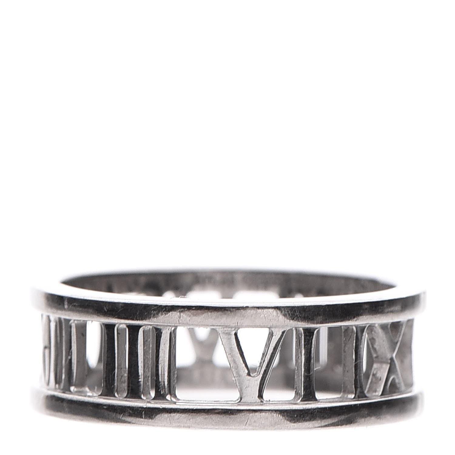 Tiffany 18K White Gold Atlas Open Ring 56 7.50 1 of 6