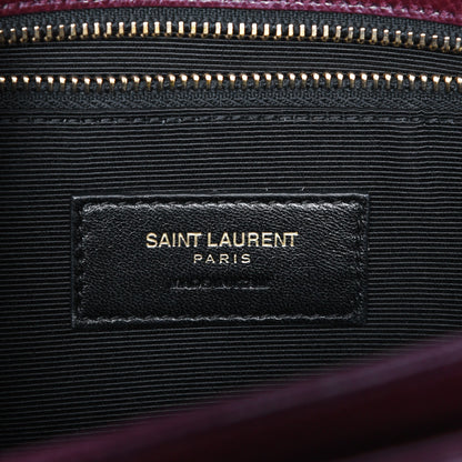 Saint Laurent Textured Calfskin Medium Classic Monogram Universite Bag Dark Red 7 of 8