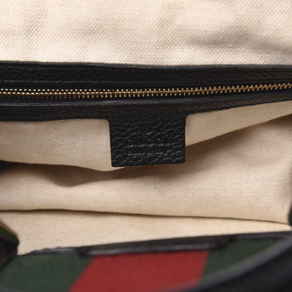 Gucci Calfskin Vintage Web Medium Boston Black 6 of 13