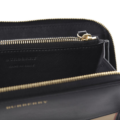 Burberry Calfskin House Check Elmore Zip Around Wallet Black 8 of 8