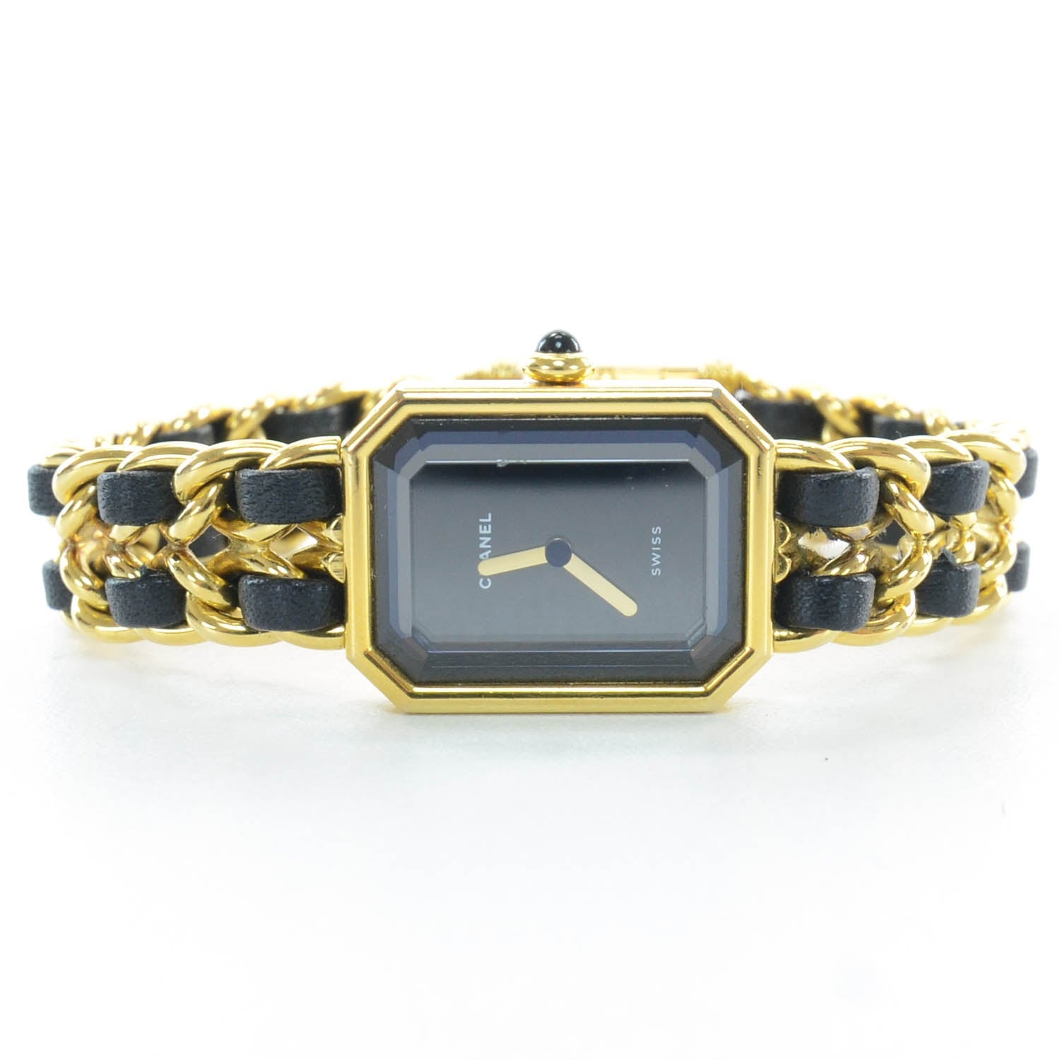 Chanel Stainless Steel Lambskin 20mm Chain Premiere Quartz Watch Gold L 1 of 7