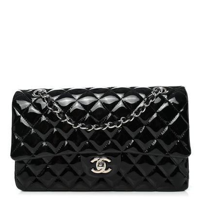 Chanel Patent Quilted Medium Double Flap Black 1 of 4