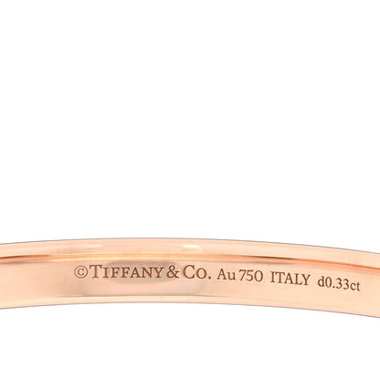Tiffany 18K Rose Gold Diamond Atlas X Closed Hinged Bangle Bracelet 3 of 4
