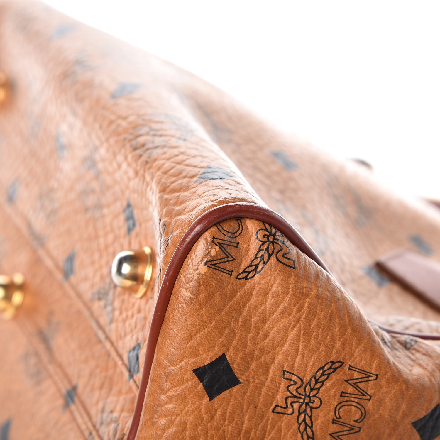 MCM Visetos Boston Bag Cognac 17 of 23