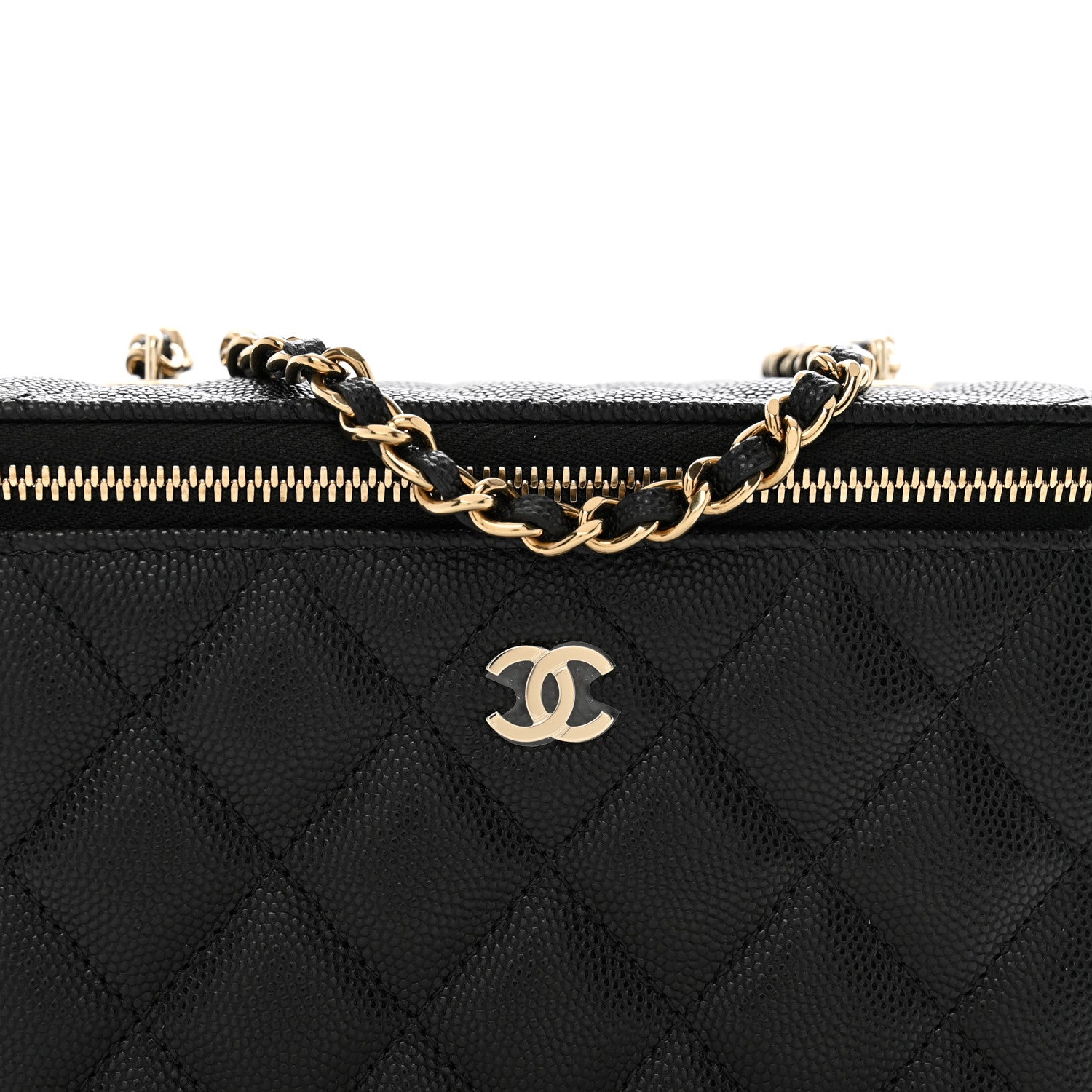 Chanel Caviar Quilted Small Vanity Case With Chain Black 8 of 10