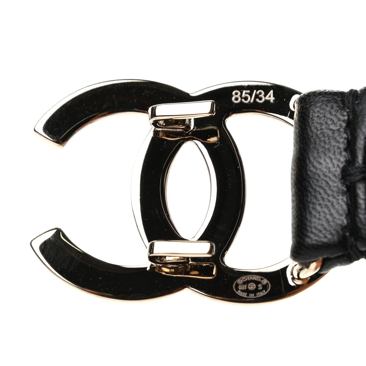 Chanel Calfskin CC Belt 85 34 Black 3 of 4