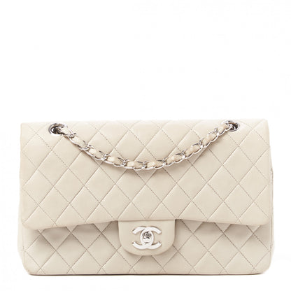 Chanel Lambskin Quilted Medium Double Flap Grey 1 of 9