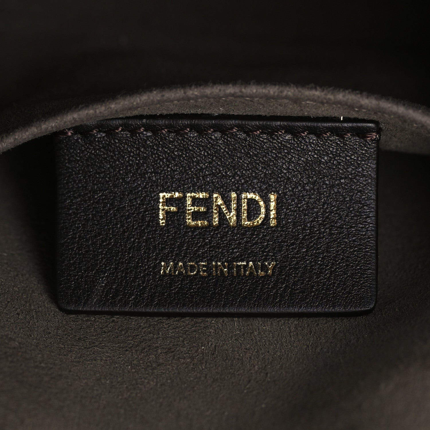 Fendi Glazed Fabric Vitello Century FF 1974 Stamp Patch Mini Double F Crossbody Bag Mogano Panna Black 6 of 9