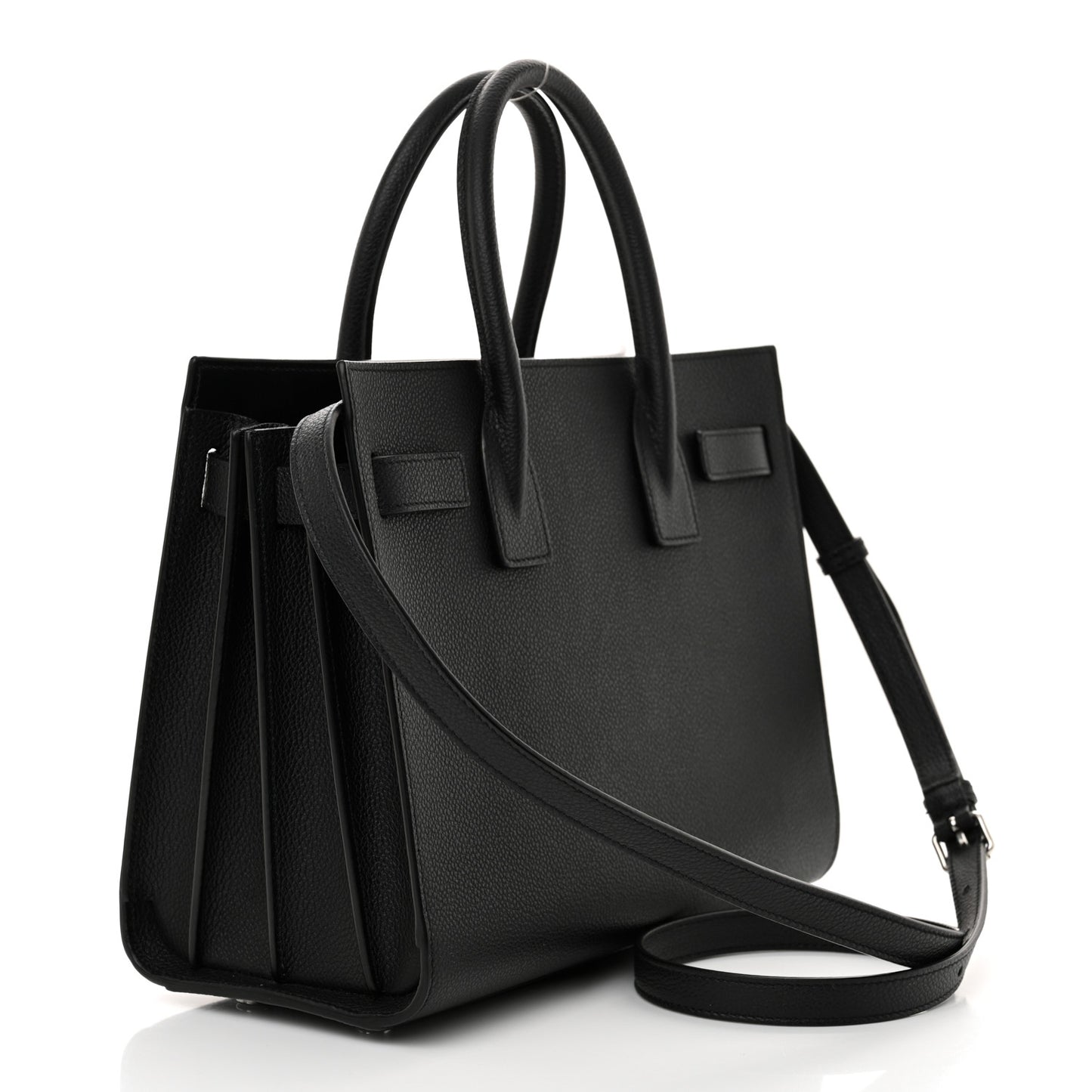 Grained Calfskin Baby Sac De Jour Black