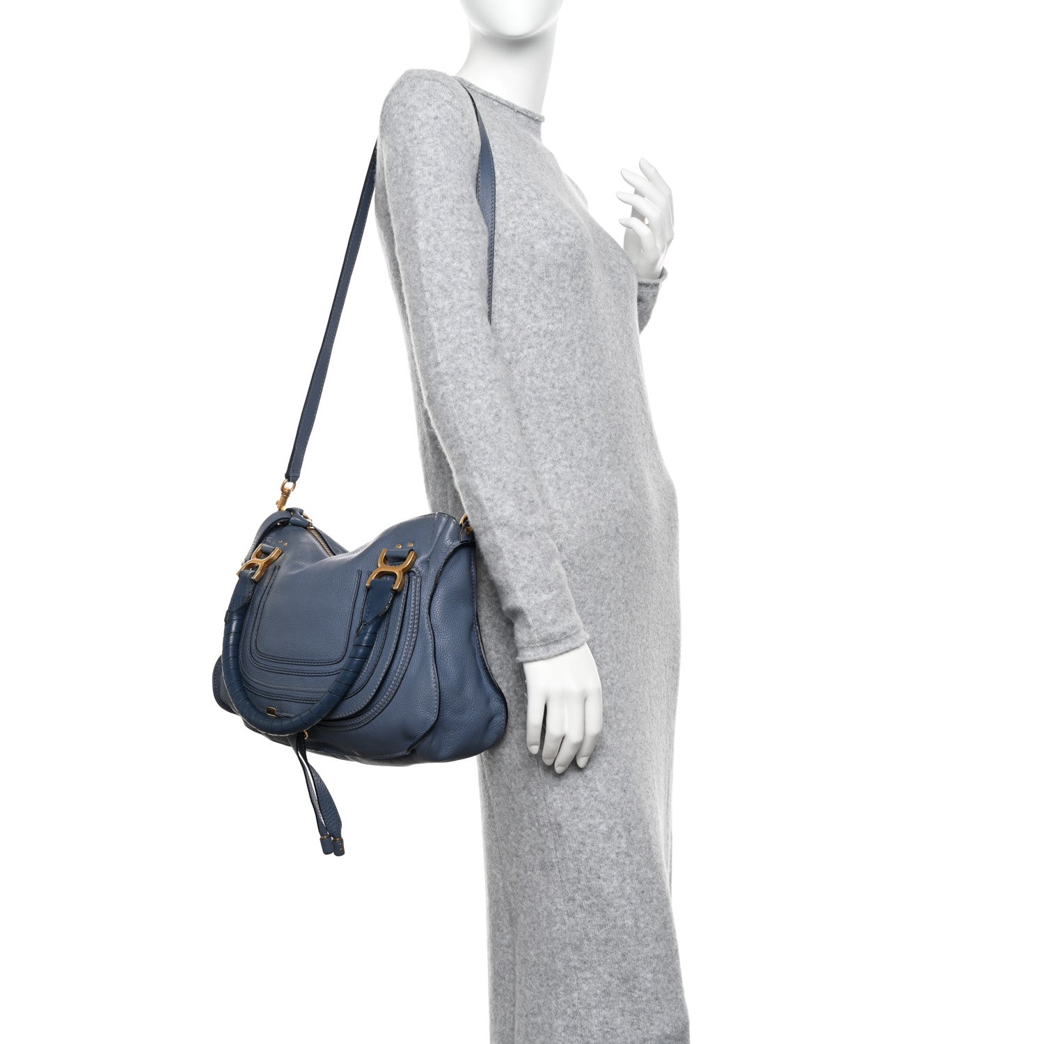 Chloe Calfskin Medium Marcie Satchel Cloudy Blue 2 of 24