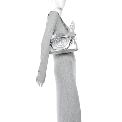 Gucci Sakai Be Green Calfskin Diagonal Stitched Small Blondie Tote Silver 2 of 11