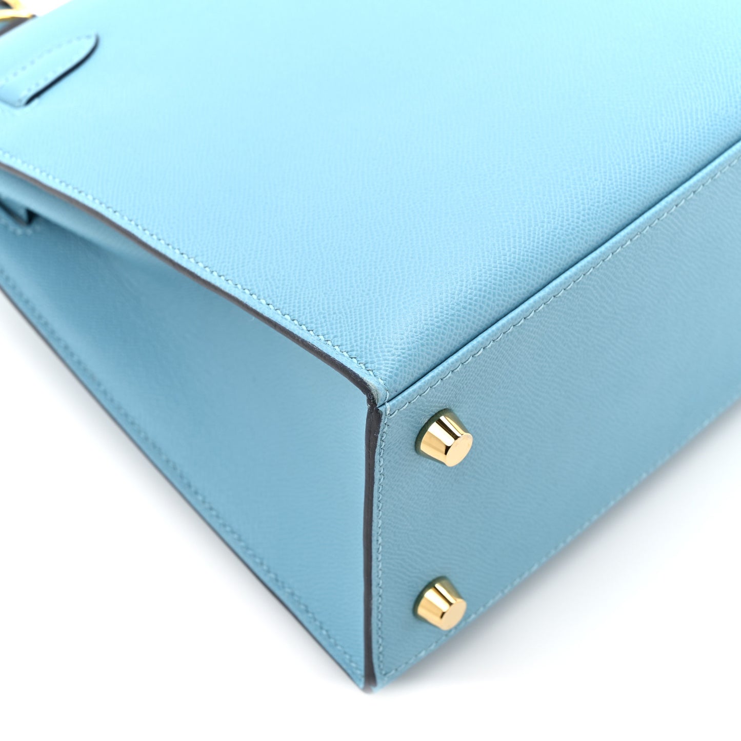 Madame Calfskin Kelly Sellier 25 Bleu Du Nord