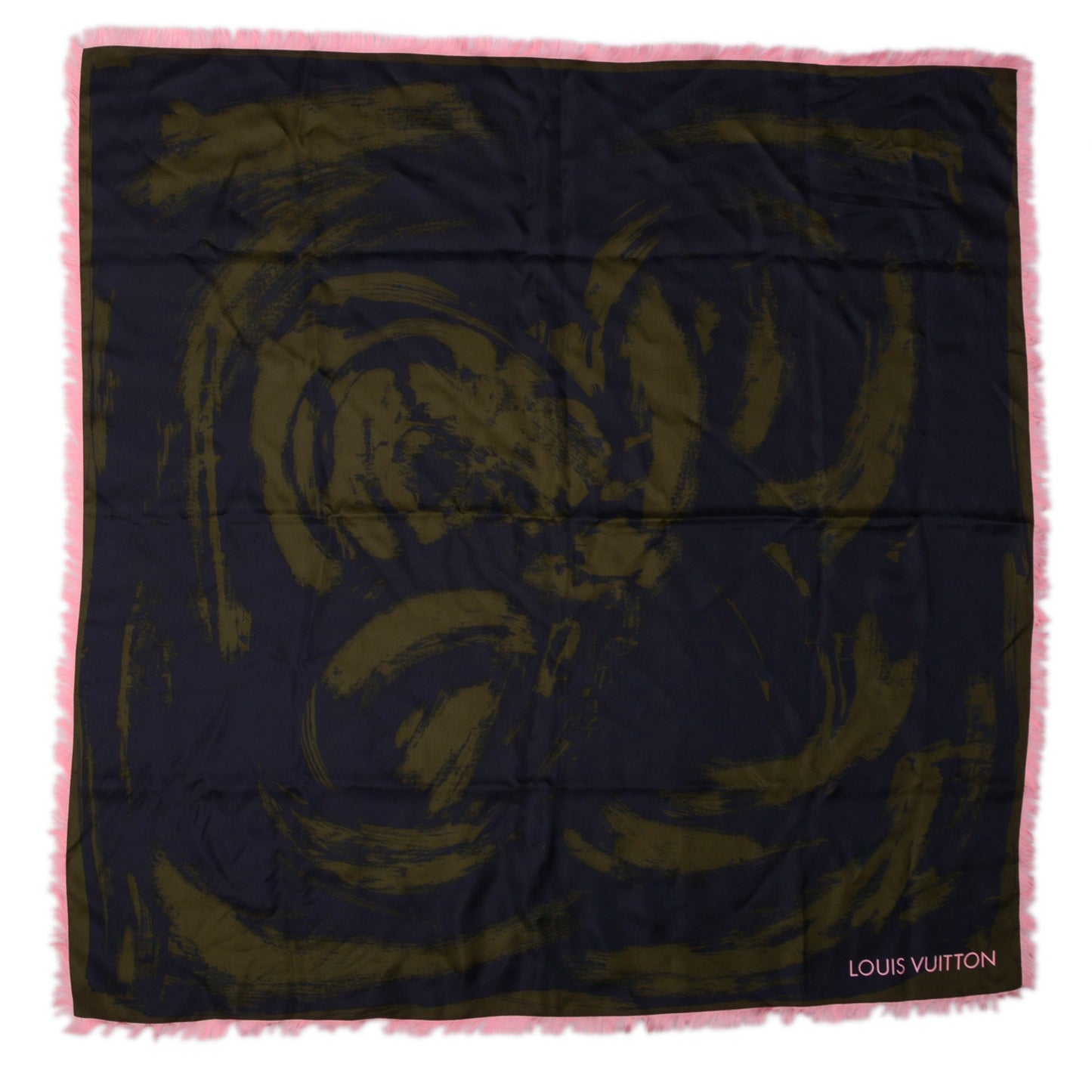 Silk Arty Flower Scarf Marine