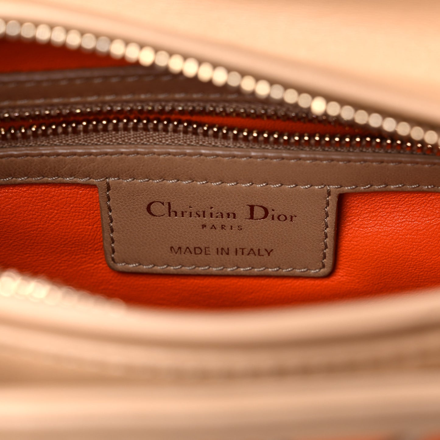 Calfskin Suede Cutout Stars Medium Lady Dior Beige Orange