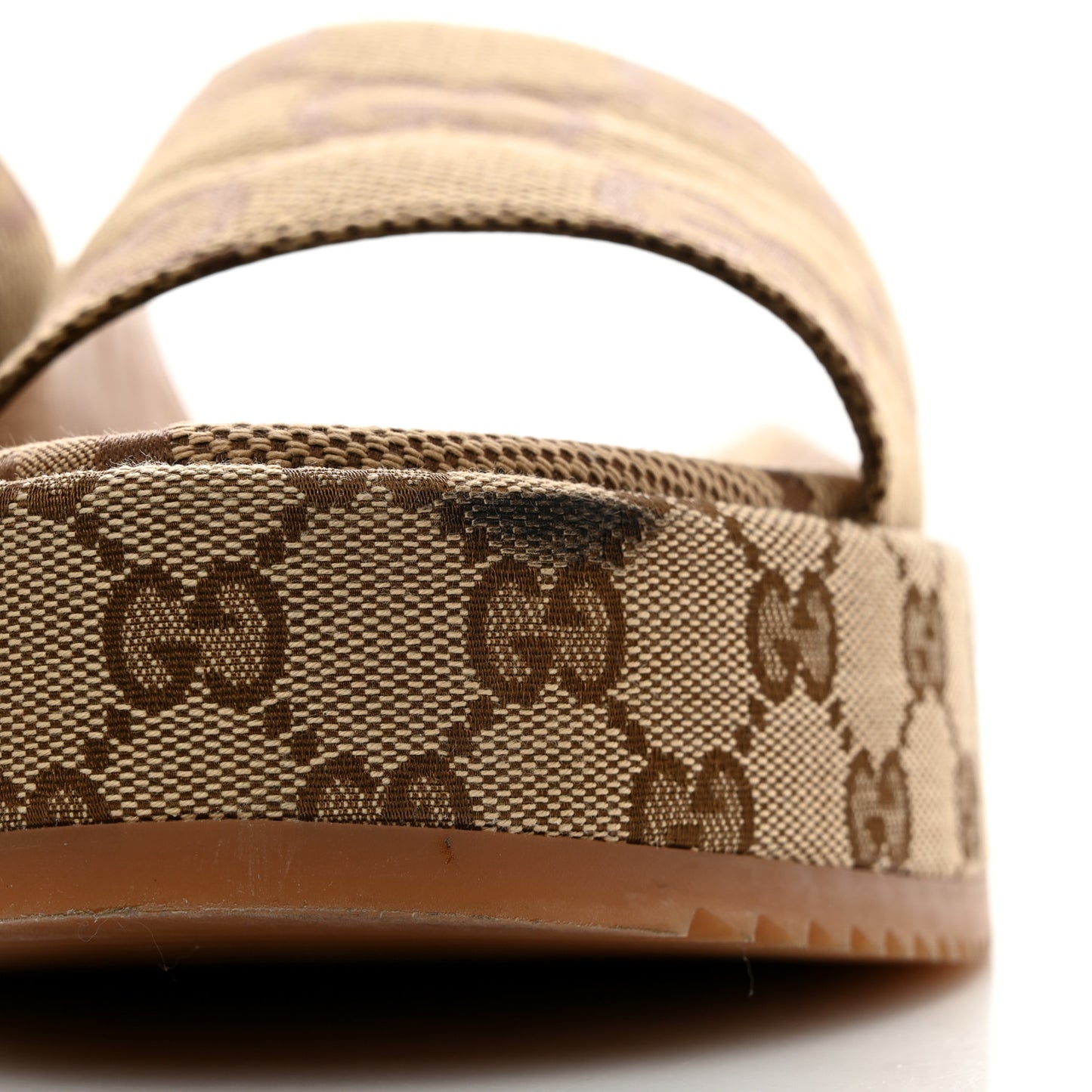 Monogram Maxi GG Angelina Platform 55mm Slide Sandals 40 Camel Ebony