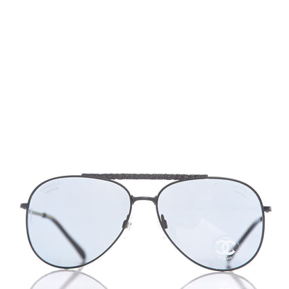 Chanel Metal Polarized Pilot Aviator Sunglasses 4231 Black 2 of 6