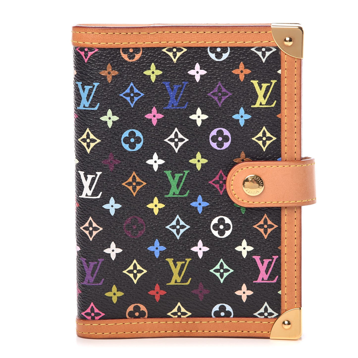 Monogram Multicolor Small Ring Agenda Cover Black