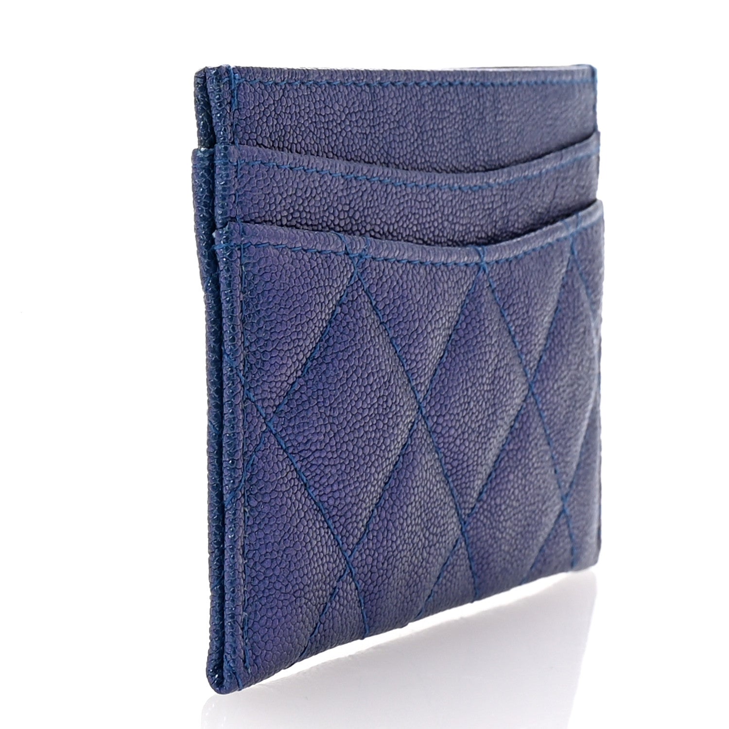 Chanel Iridescent Caviar Quilted Card Holder Dark Blue 3 of 9